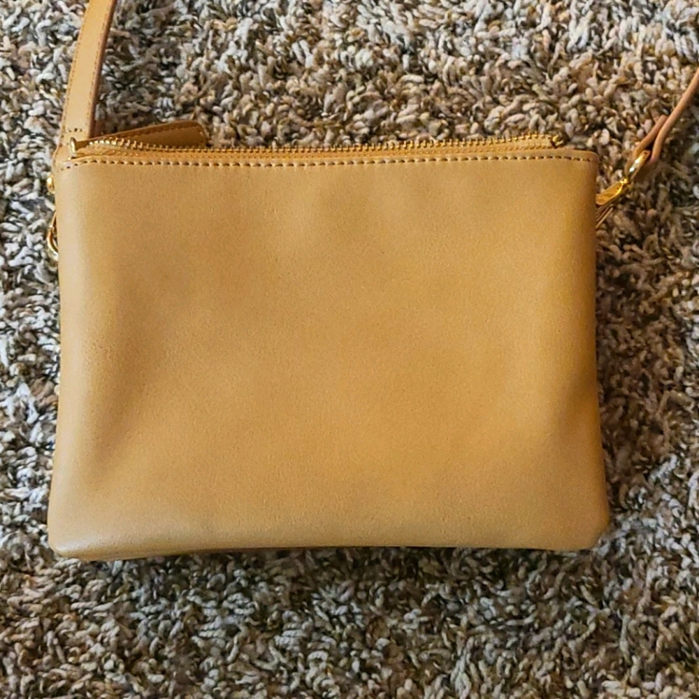 Beige Leather Purse/ Clutch